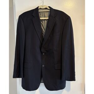 Vitale Barberis Canonico Sportcoat - Blue w/ Blue Pintsripe - 42R - Need Dry Cle